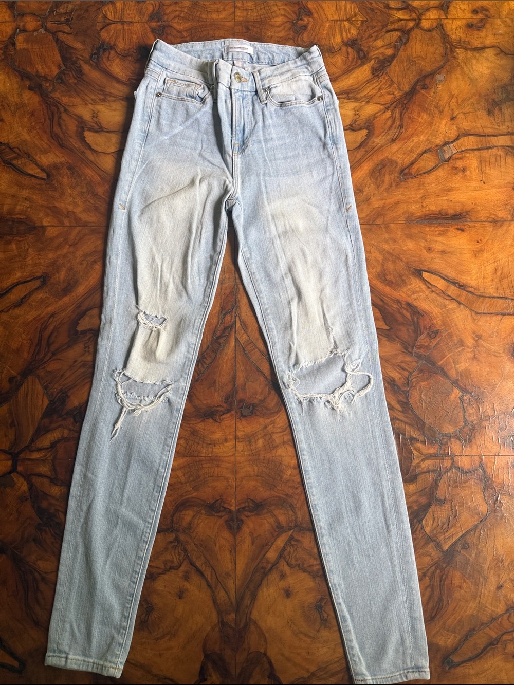Good American Light Blue Distressed Skinny Jeans